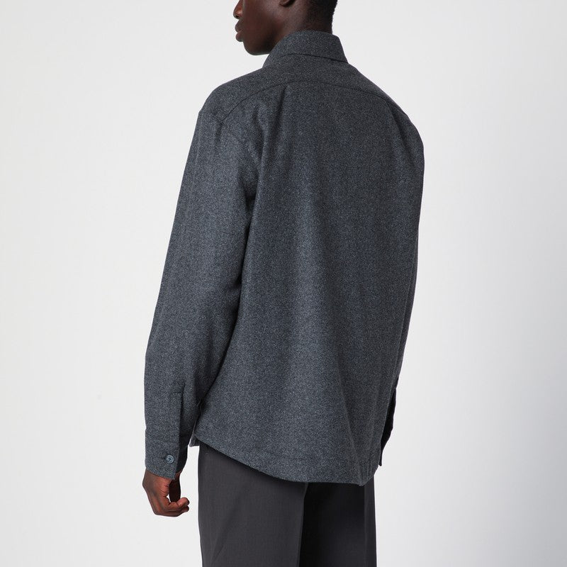 Grey Wool Blend Overshirt