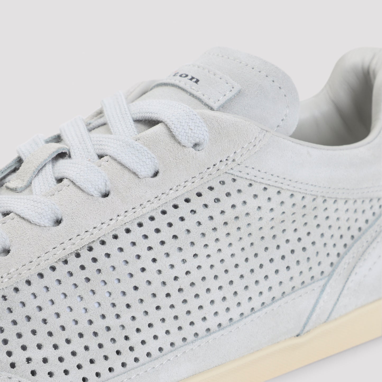 Cream White Suede Calf Leather Sneakers