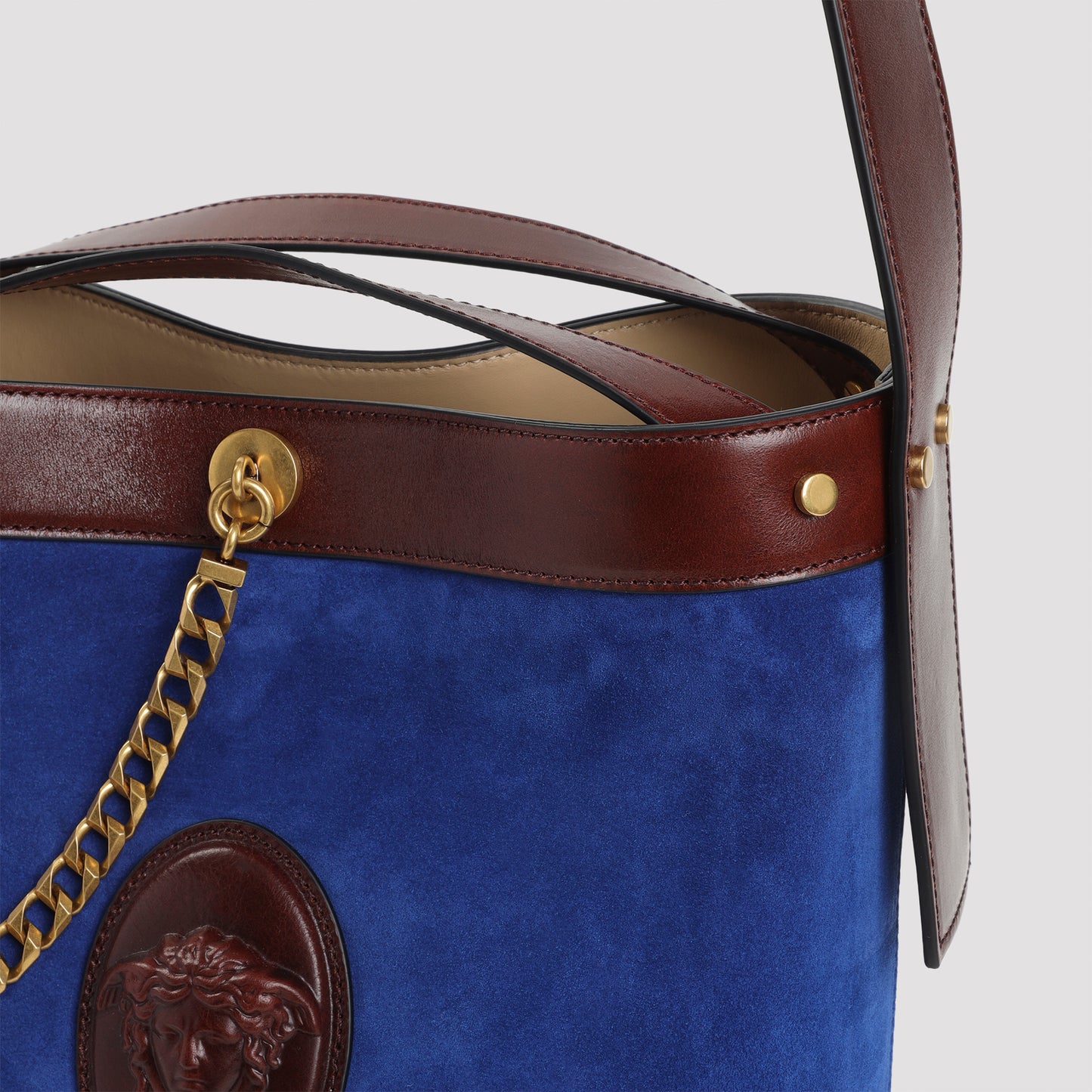 Palissandro Blue Goat Leather Small Bucket Handbag