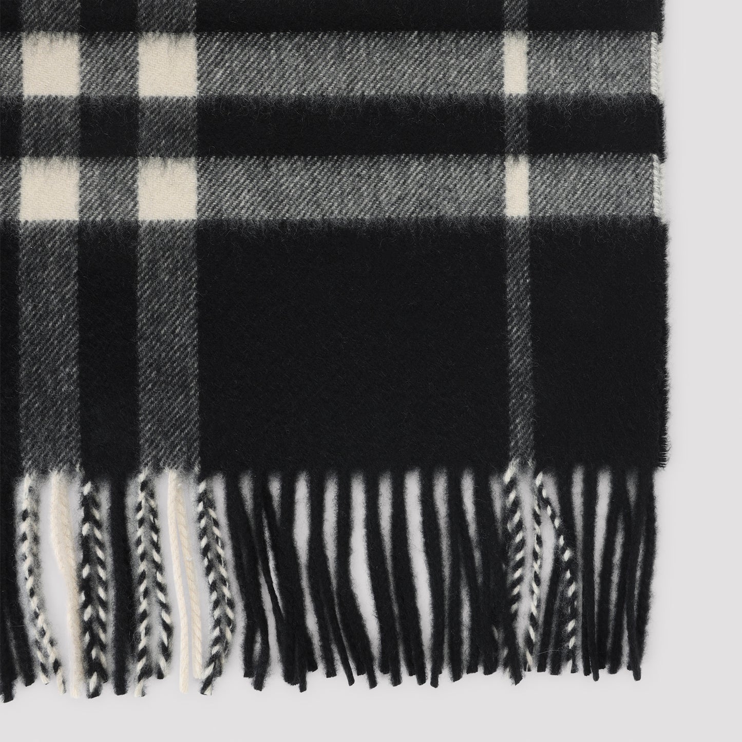 Black Calico Cashmere Check Scarf