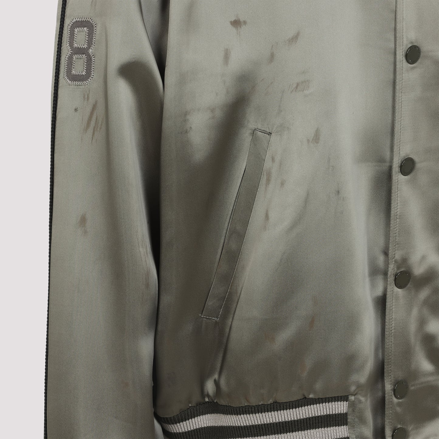 Forest Green Acetate Bomber Jacket