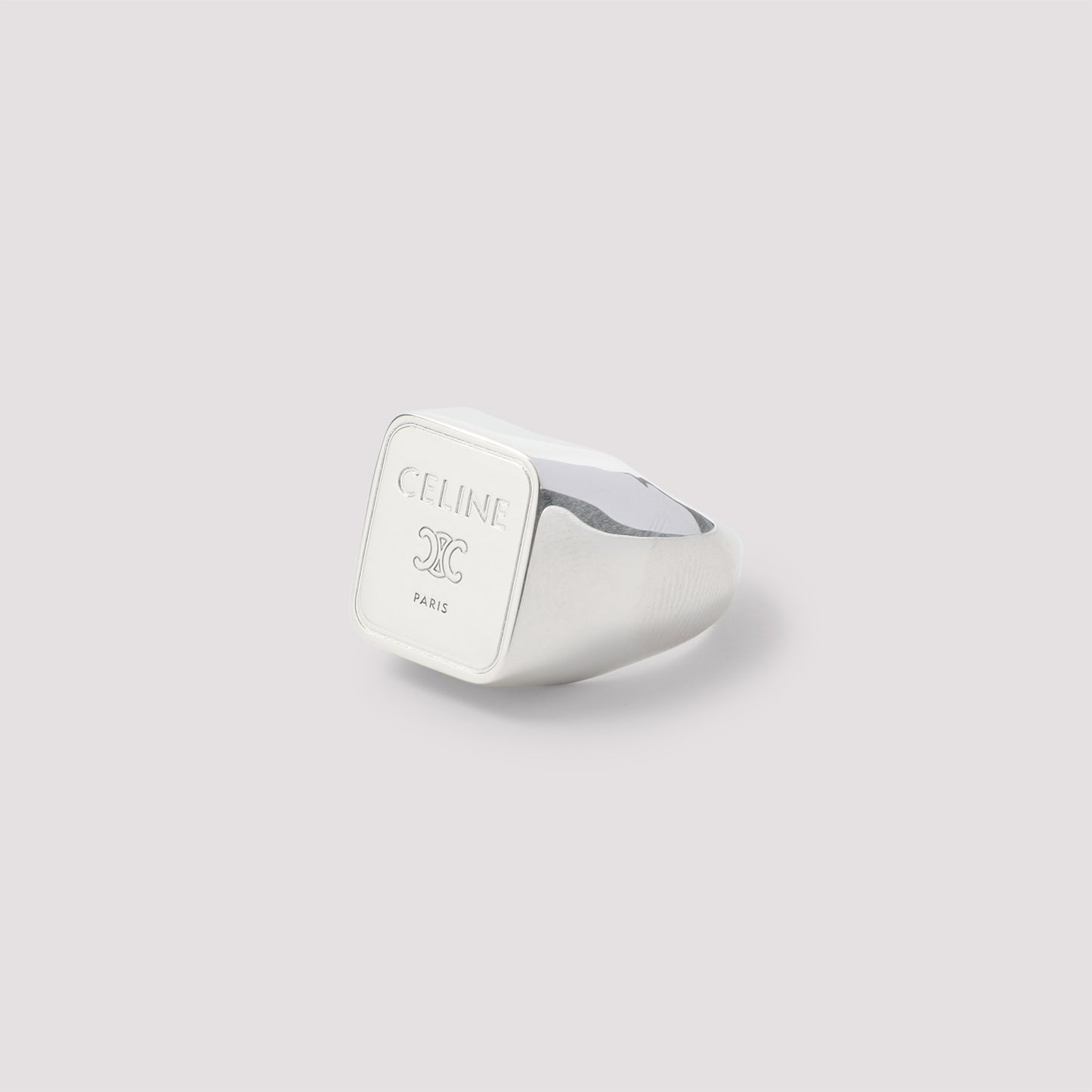 Silver Brass Square Signet Ring