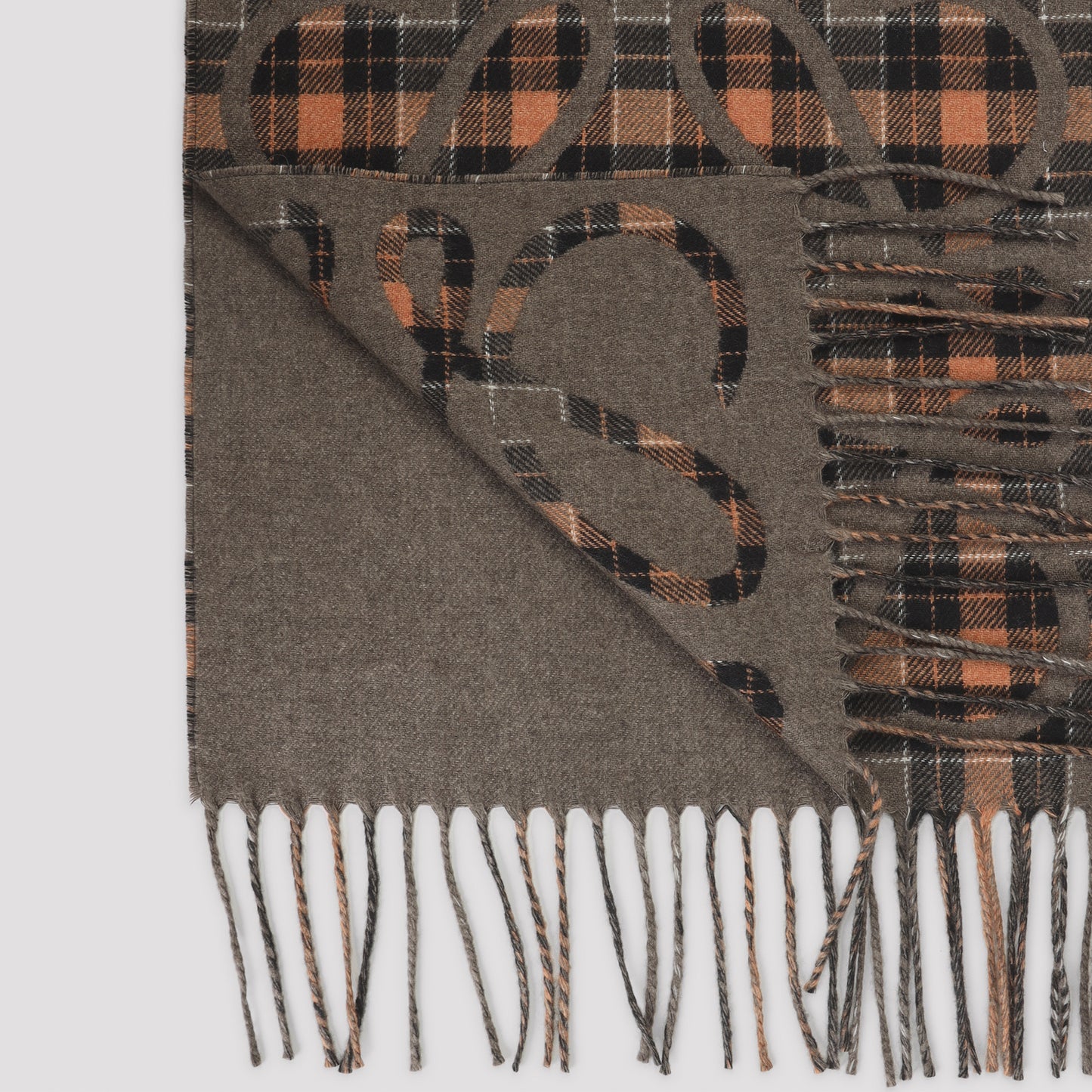 Brown 28X180 Anagram Silk and Cashmere Scarf