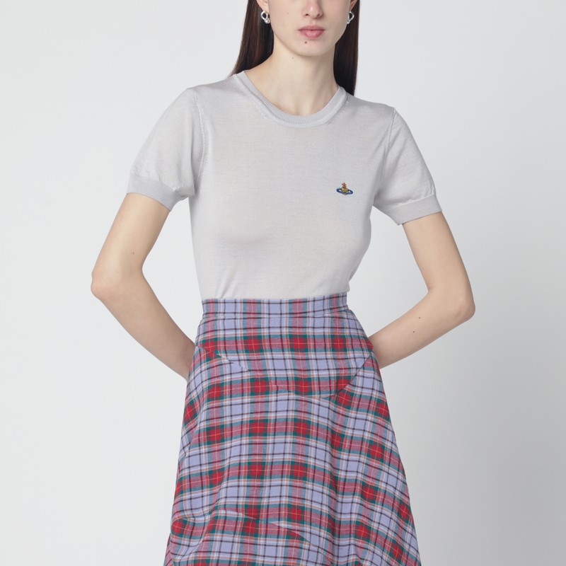 Light grey Bea wool and silk top