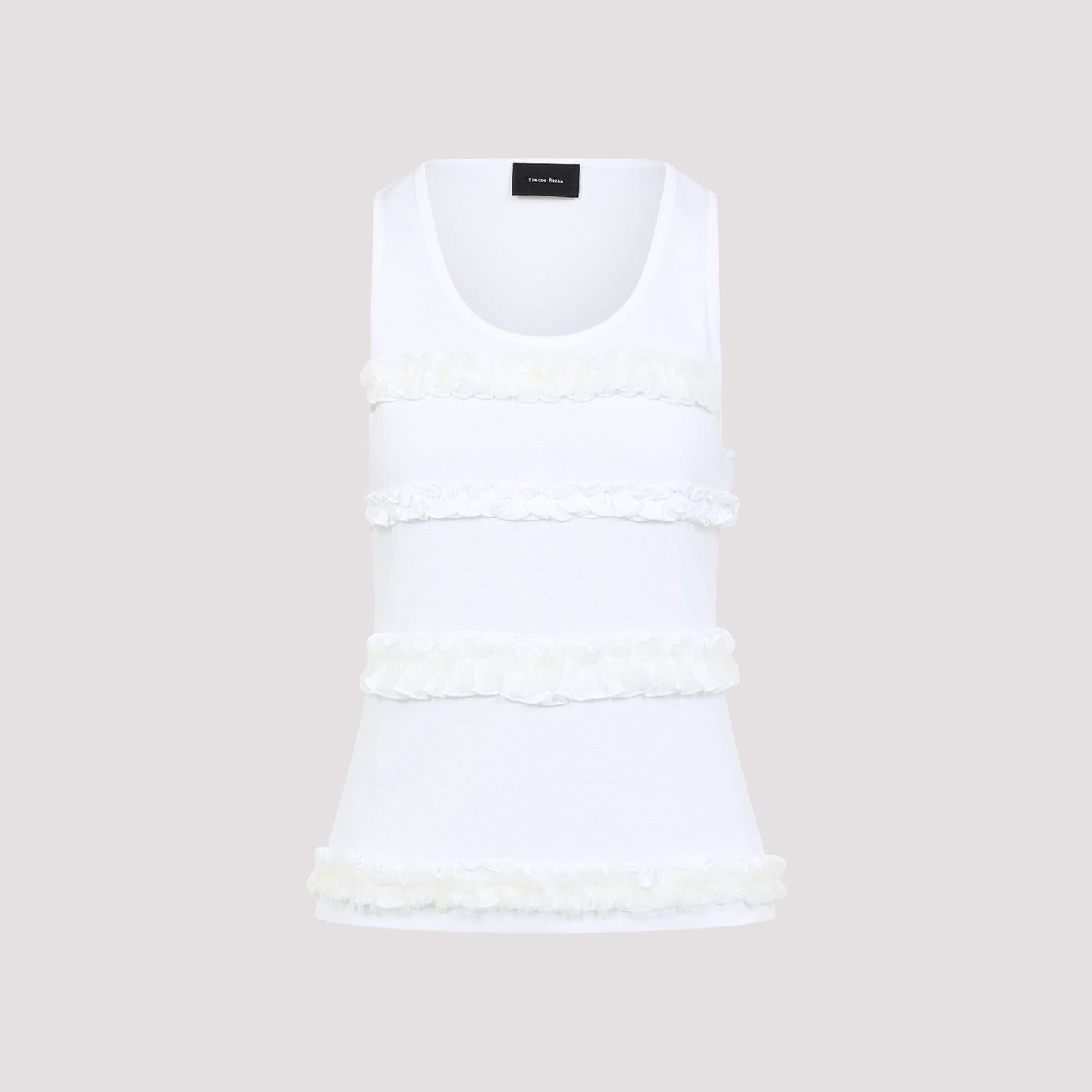fitted ruffle frill tank top-image-1