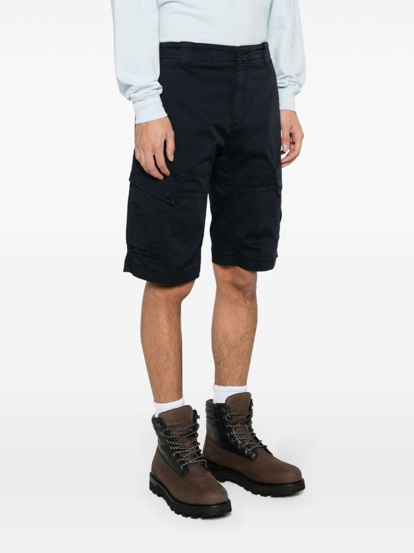 STRETCH SATIN CARGO BERMUDA SHORTS