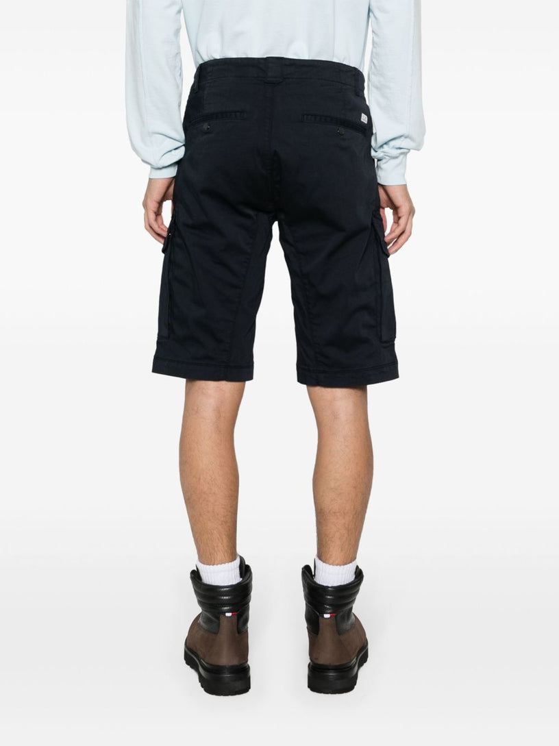 STRETCH SATIN CARGO BERMUDA SHORTS