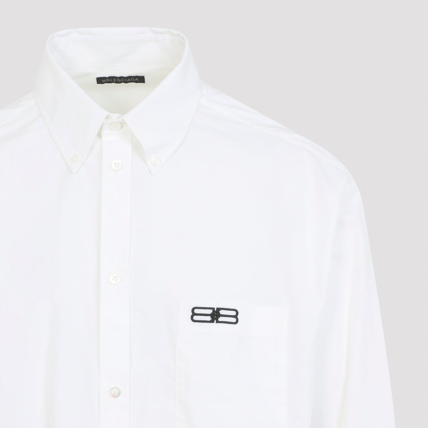 White Large Fit Cotton Shirt