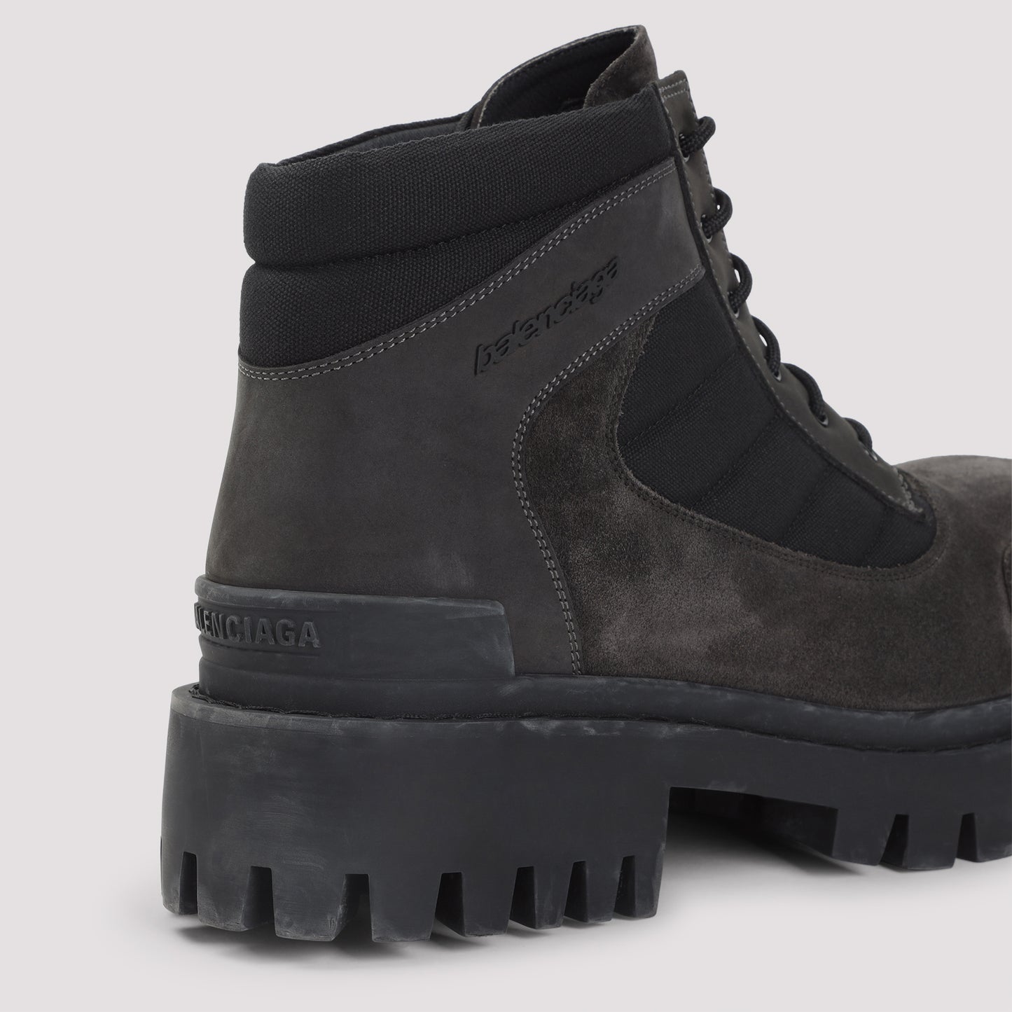 Brown and Black Low Combat Canvas Boots
