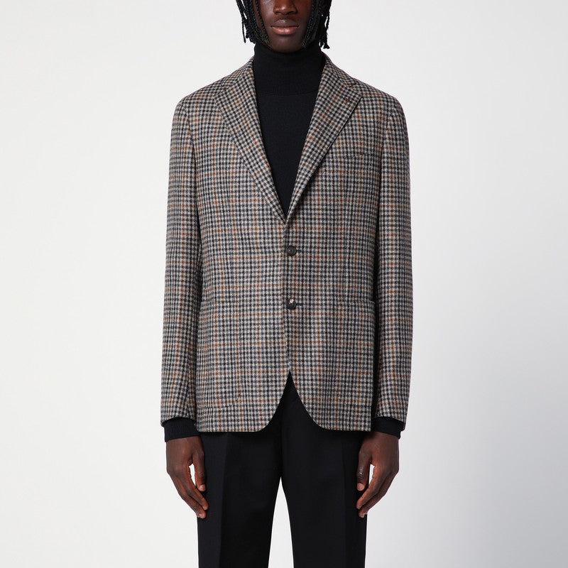 Single-breasted Jacket With Wool Vichy Pattern
