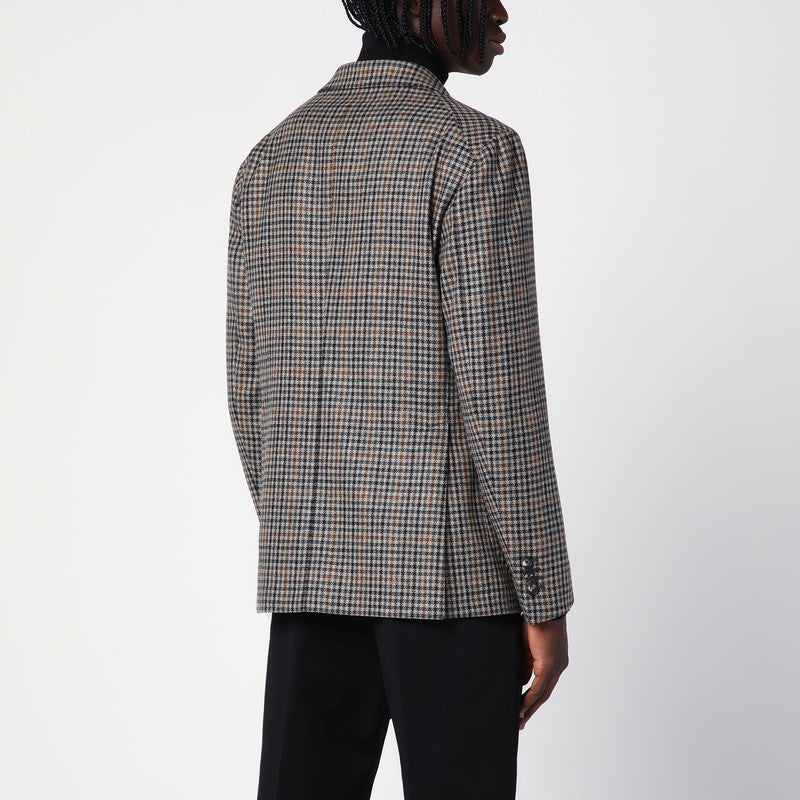 Single-breasted Jacket With Wool Vichy Pattern