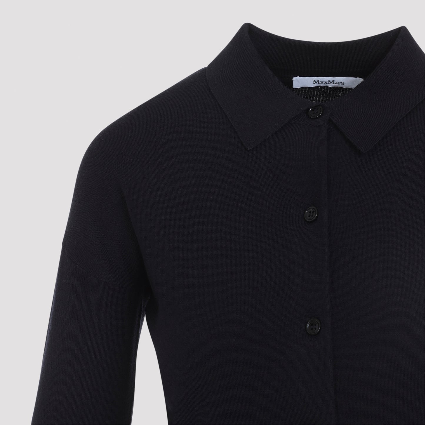 Navy Blue Wool Medeola Knit Polo