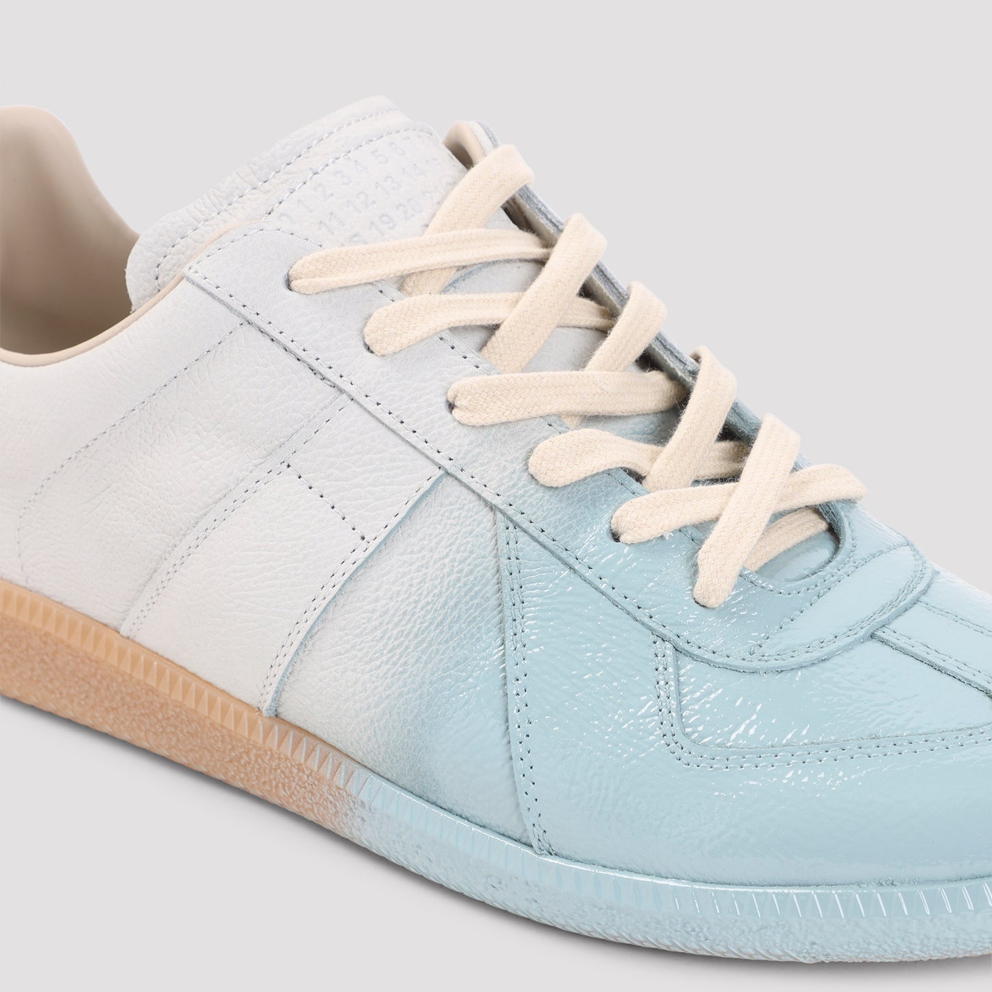 Foggy Blue Calf Leather Replica Sneakers
