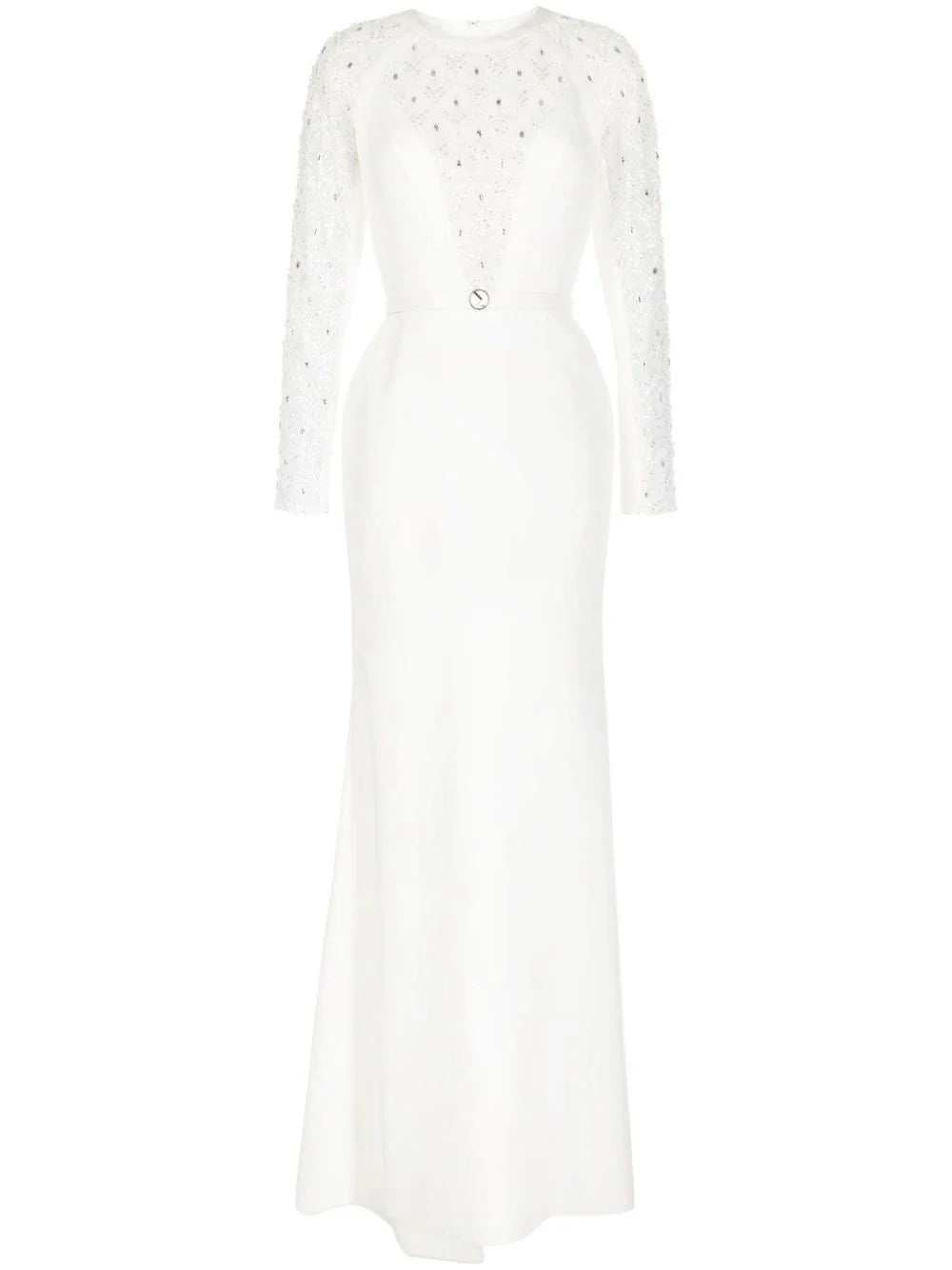 beaded long crepe dress-rtwss23-37offwhite42