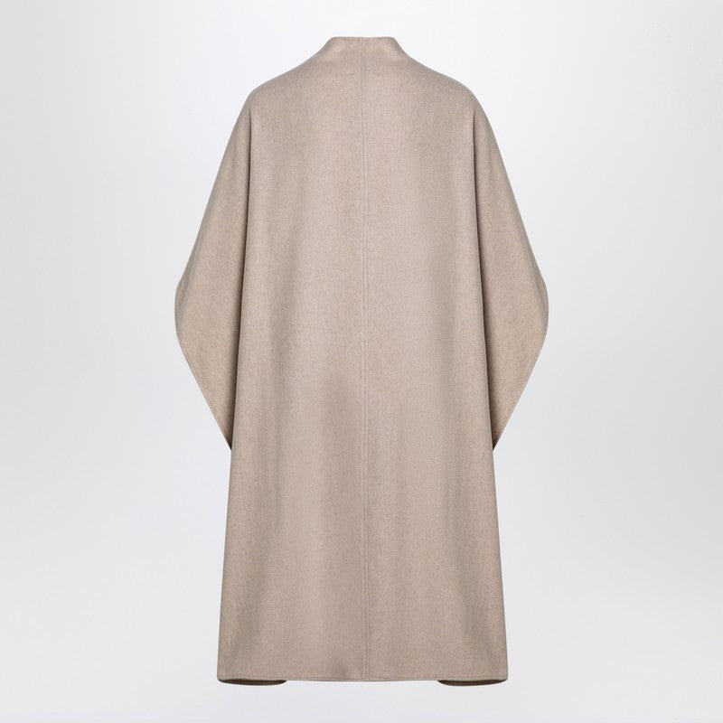 Beige Wool-blend Cape