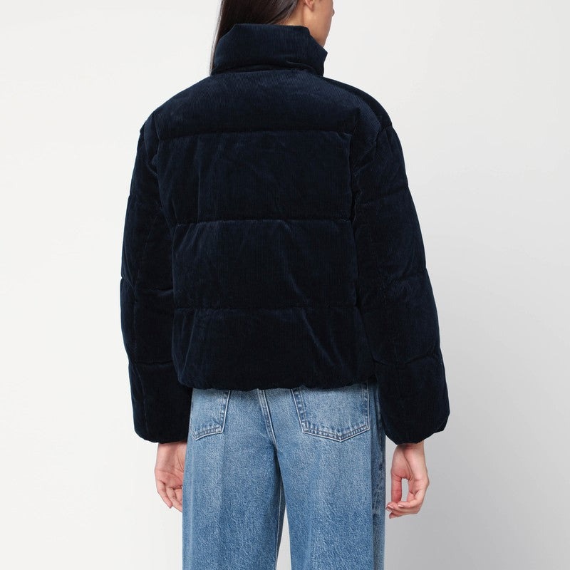 Navy blue corduroy puffer jacket