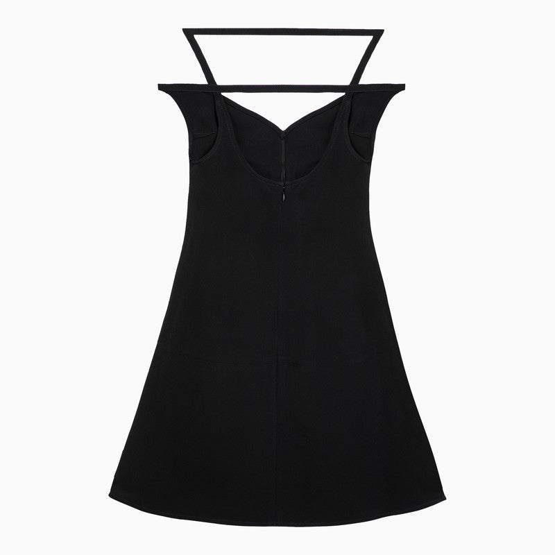 Ellipse black viscose bustier mini dress