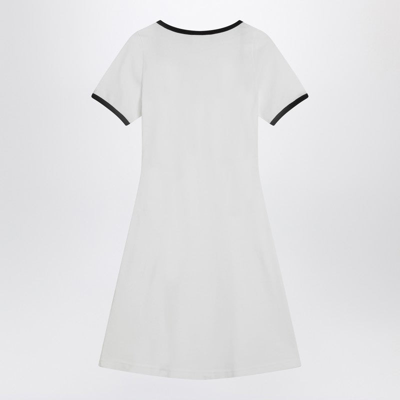 Black/white Mini Dress In Cotton