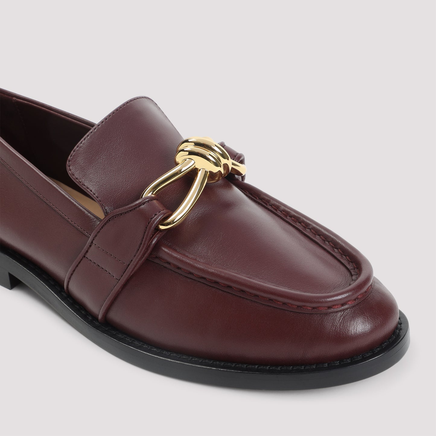 Barolo Brown Leather Astair Metallic Knot Loafer