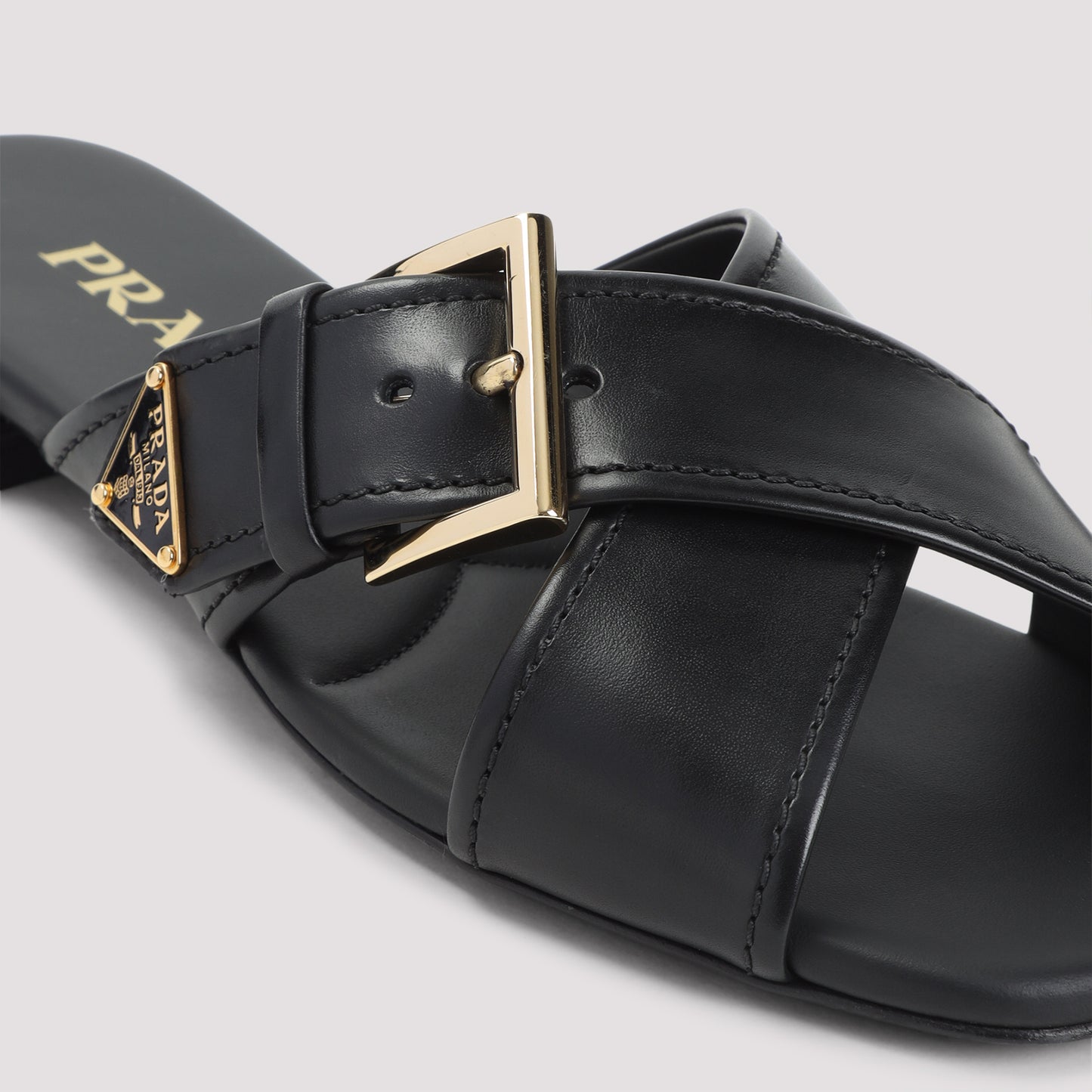 Black Calf Leather Sandals