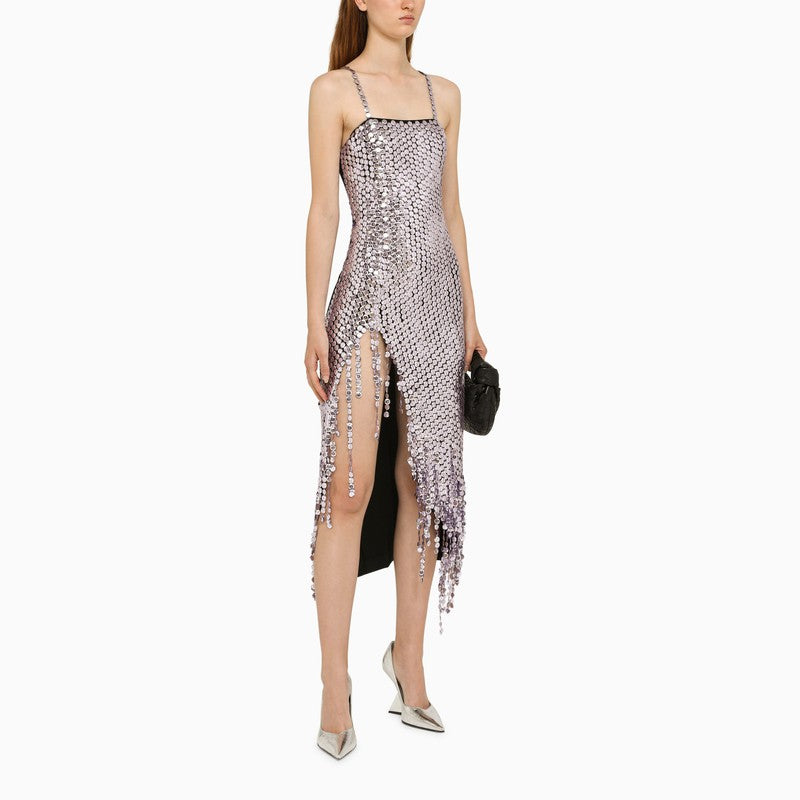 Lavender Asymmetric Dress With Rhinestones