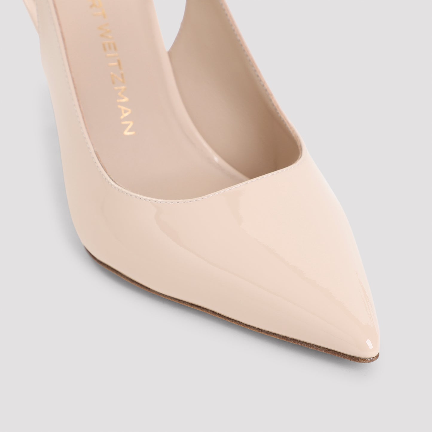 Barely Beige Leather Power 75 Slingback Pumps