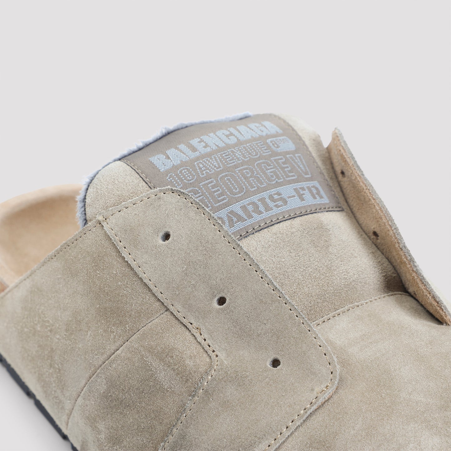 Beige Calf Leather Dumbo Mule