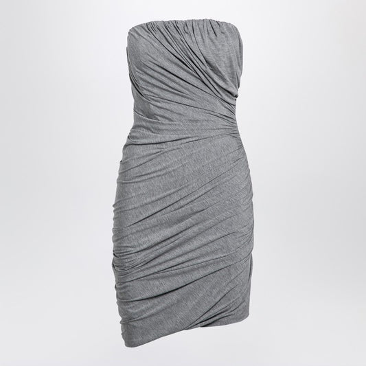 Grey draped viscose mini dress