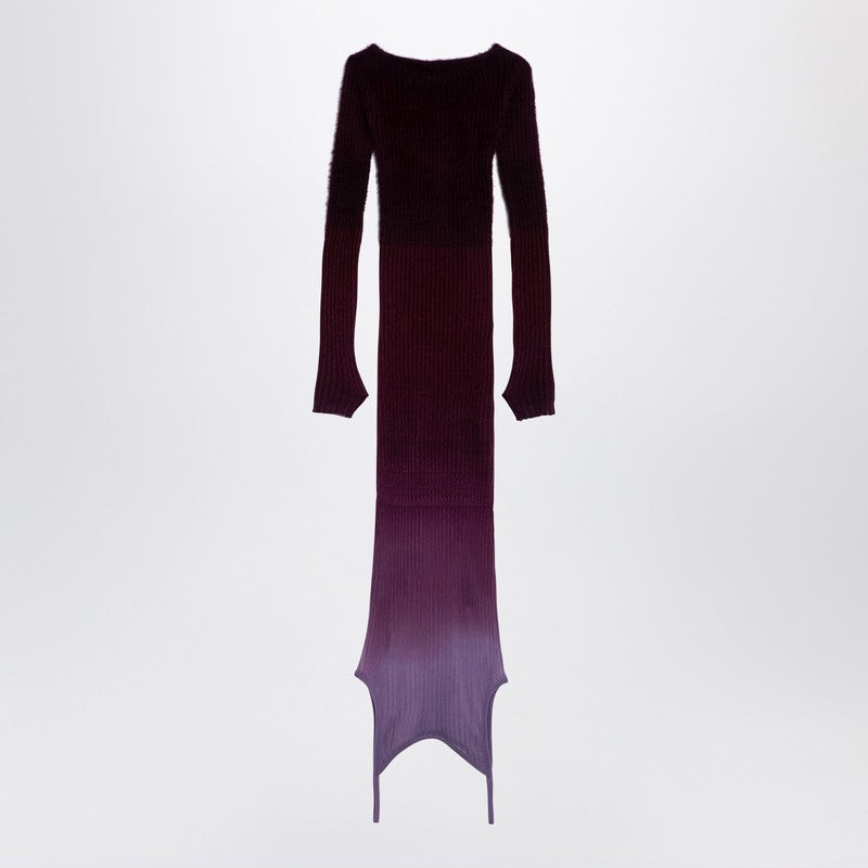 Purple/Burgundy Convertible Dress In Nylon Blend