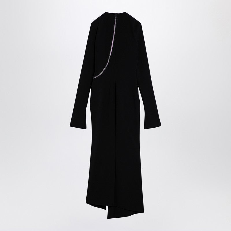 Black midi dress with zip