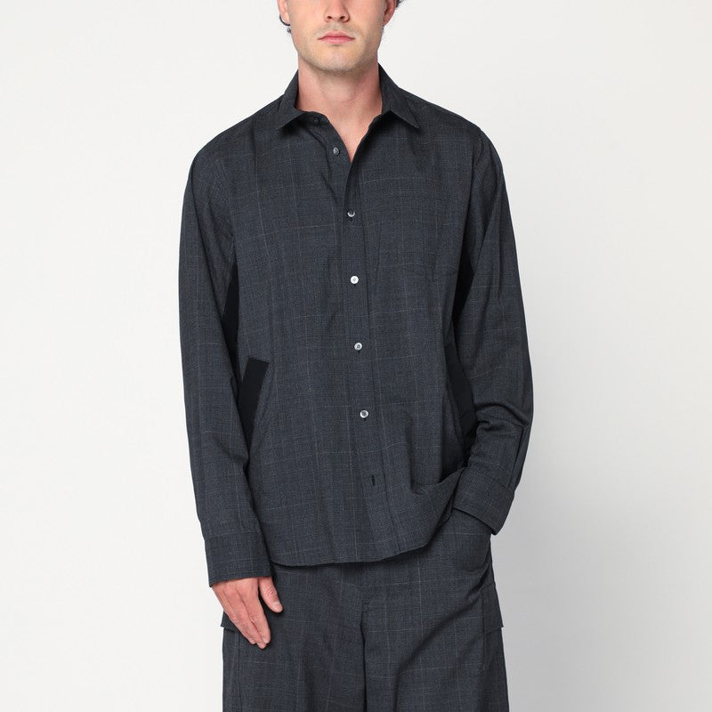 Gray plaid wool shirt jacket