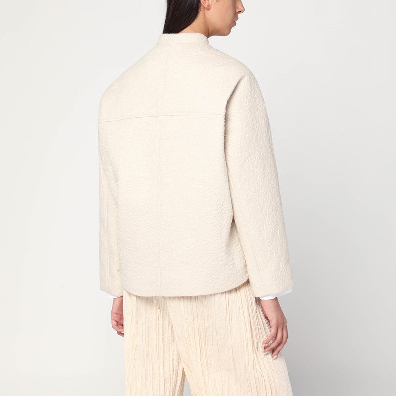 Jacket in boiled wool écru