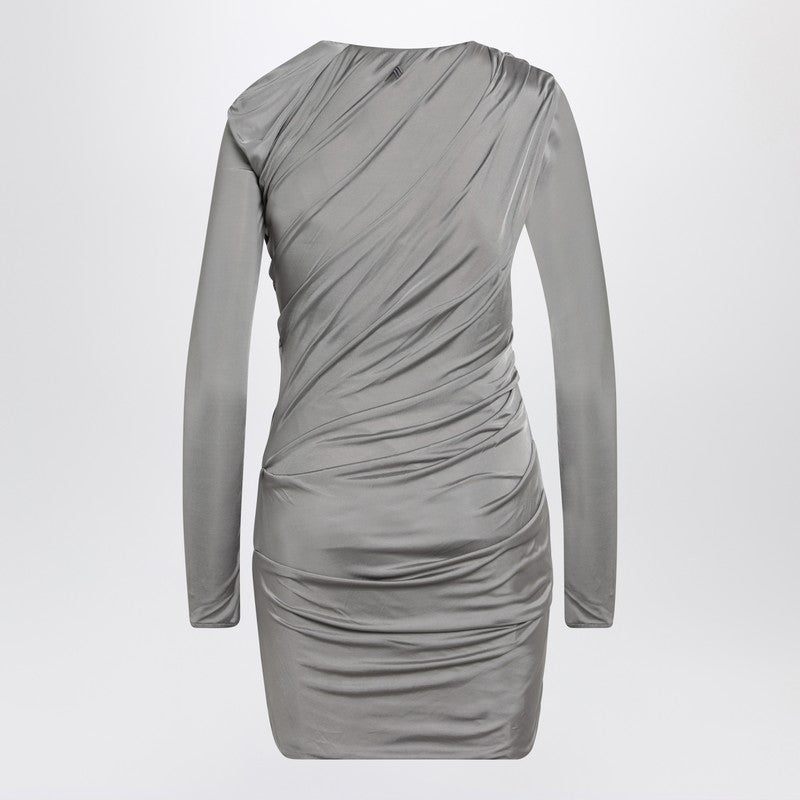 Draped Grey Mini Dress
