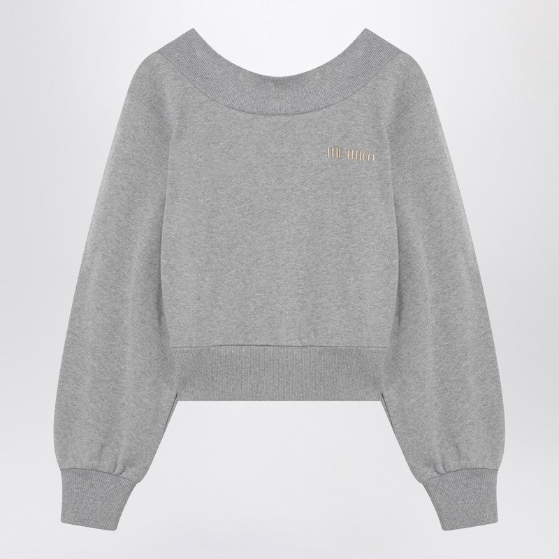Gray Mélange/beige Sweatshirt With Cut Out