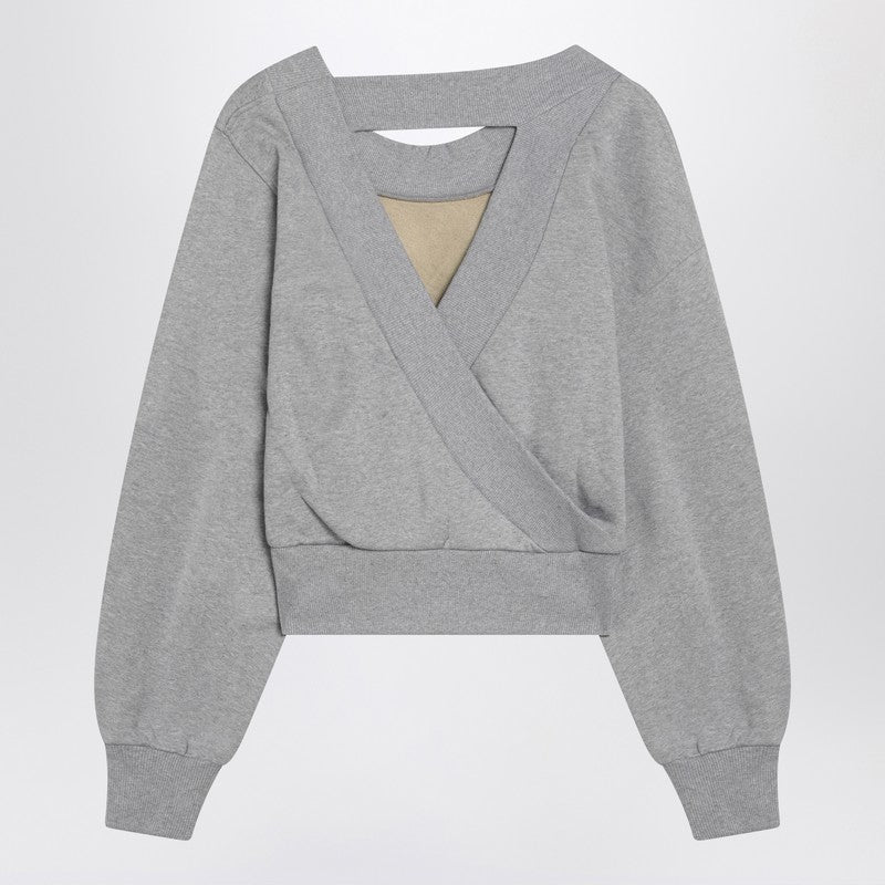 Gray Mélange/beige Sweatshirt With Cut Out