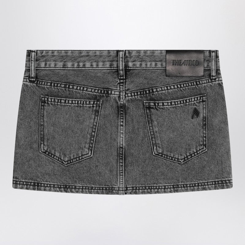 Black Denim Mini Skirt