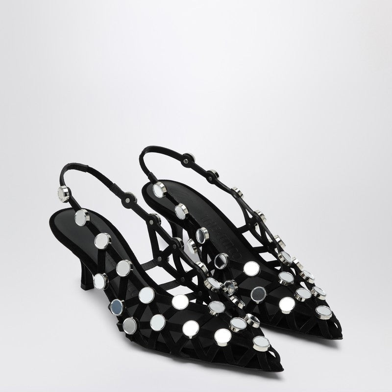 Black Grid Slingback