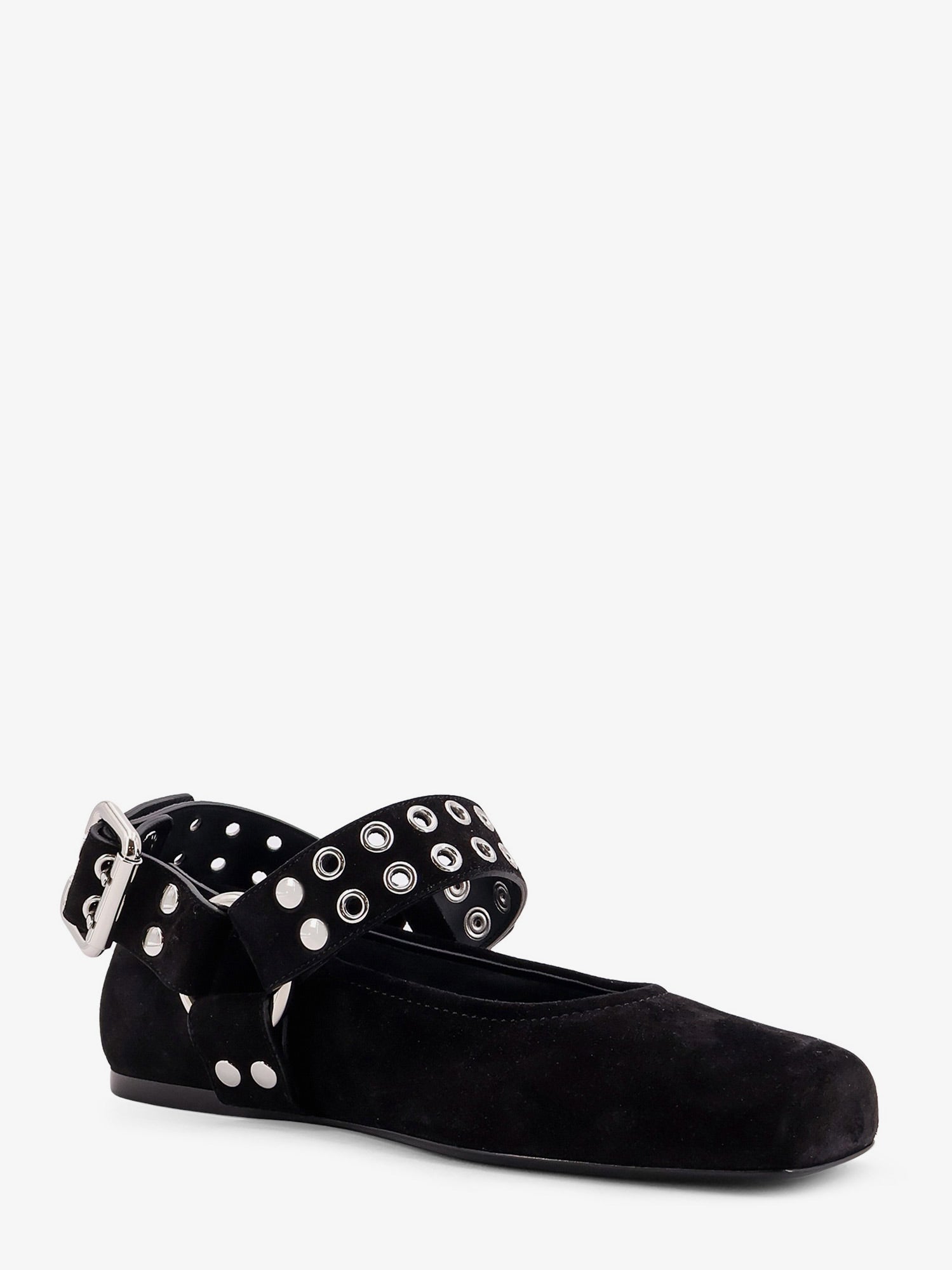 alaia-suede-biker-flat-ballerinas