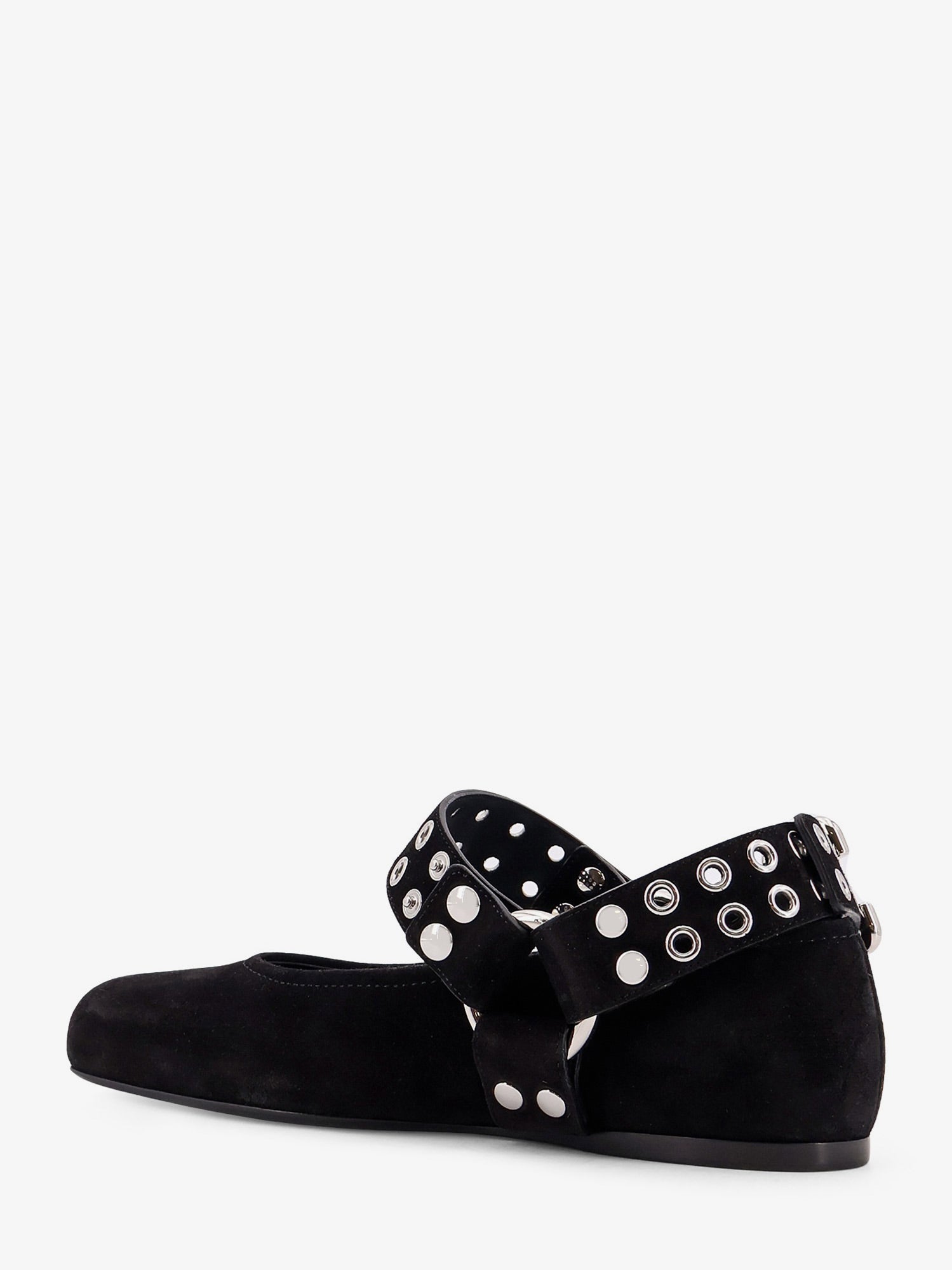 alaia-suede-biker-flat-ballerinas