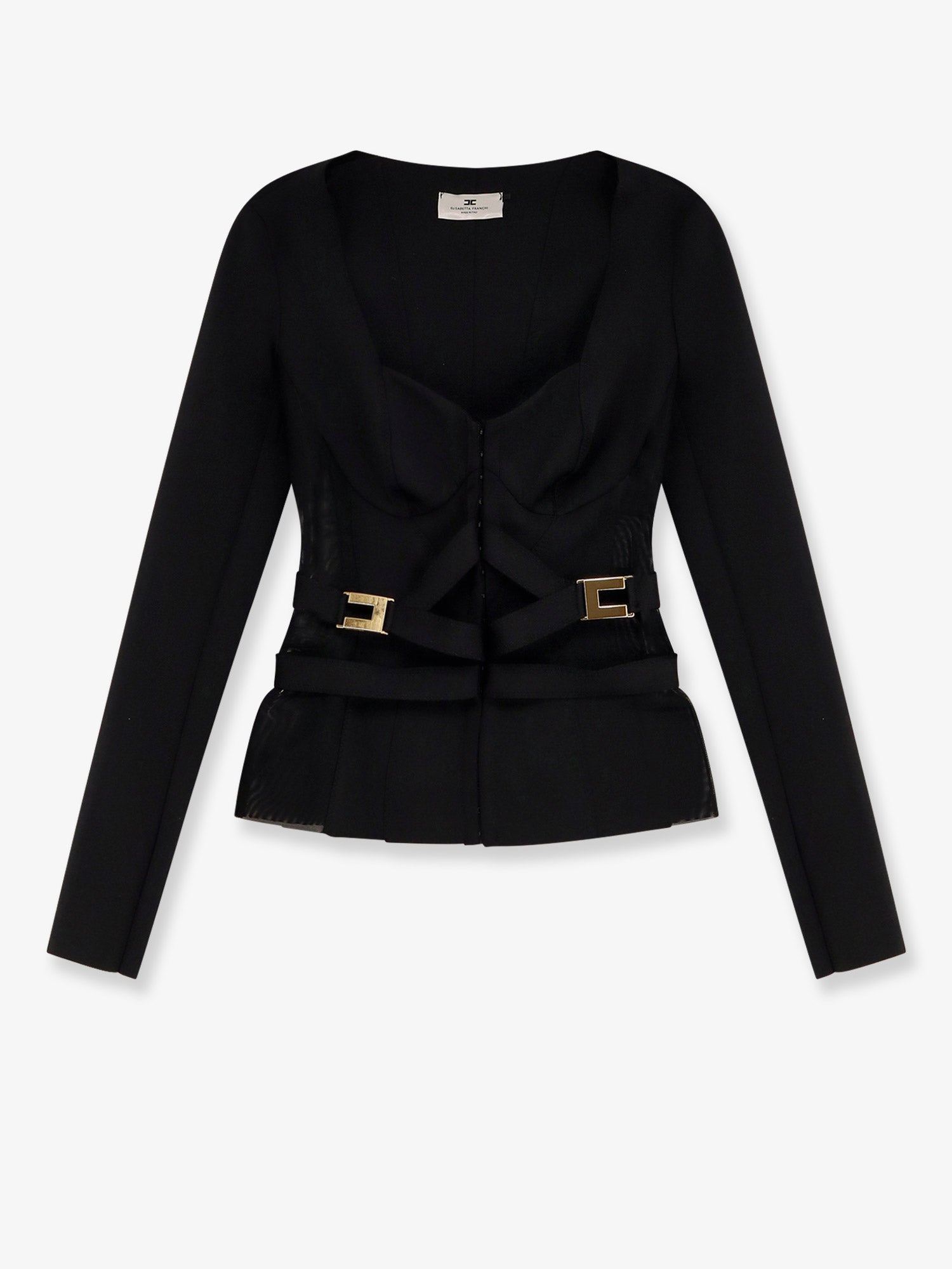 elisabetta-franchi-stretch-fabric-blazer-with-metal-details