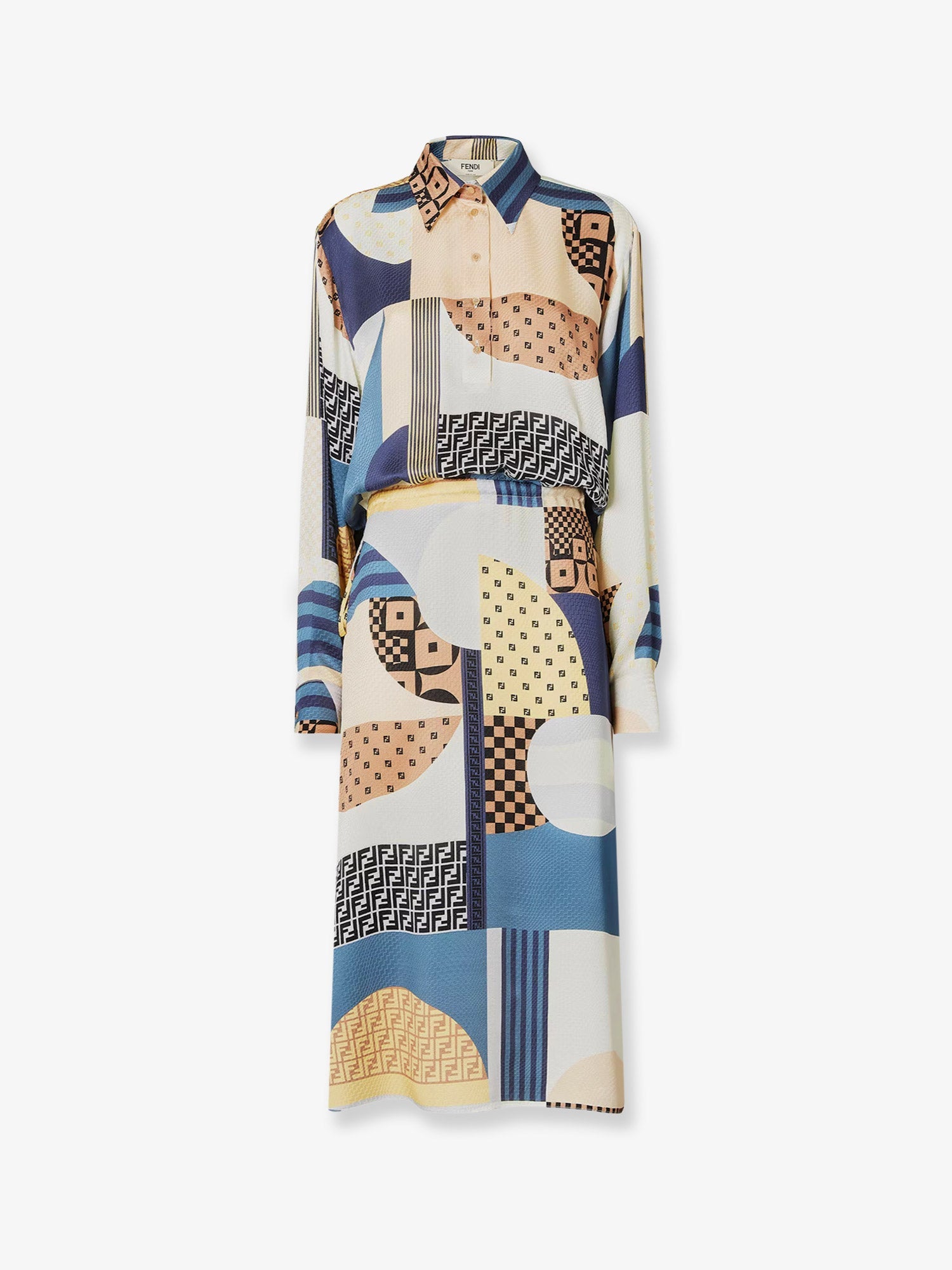 fendi-patchwork-silk-dress
