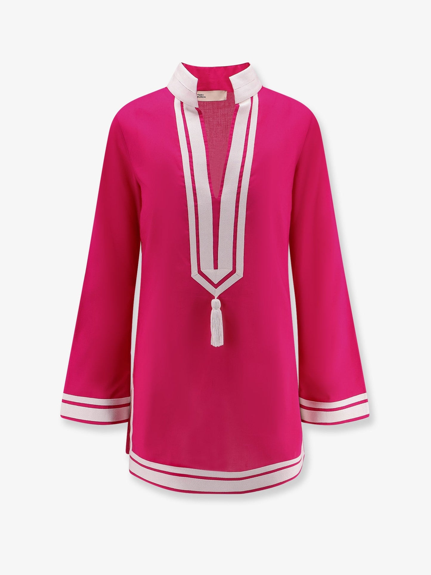 tory-burch-cotton-short-dress-with-contrasting-profiles
