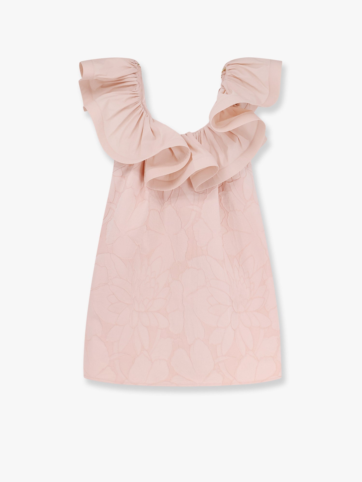 elisabetta-franchi-floral-jacquard-mini-dress-with-ruches