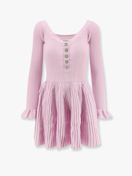 self-portrait-ribbed-knit-mini-dress-with-jewel-buttons