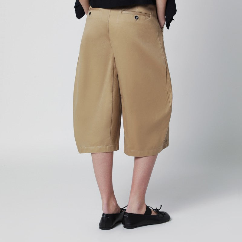 Beige cotton chino bermuda shorts