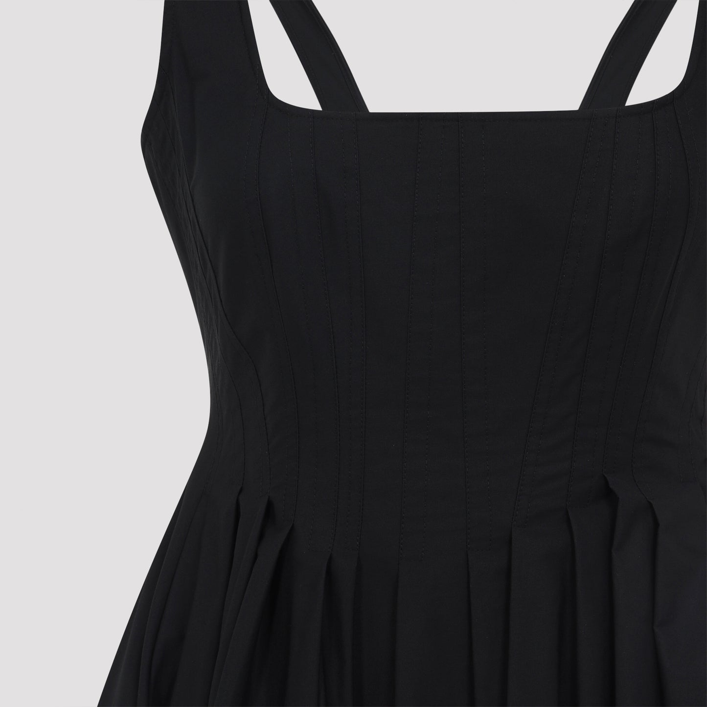 Black Giro Cotton Midi Dress