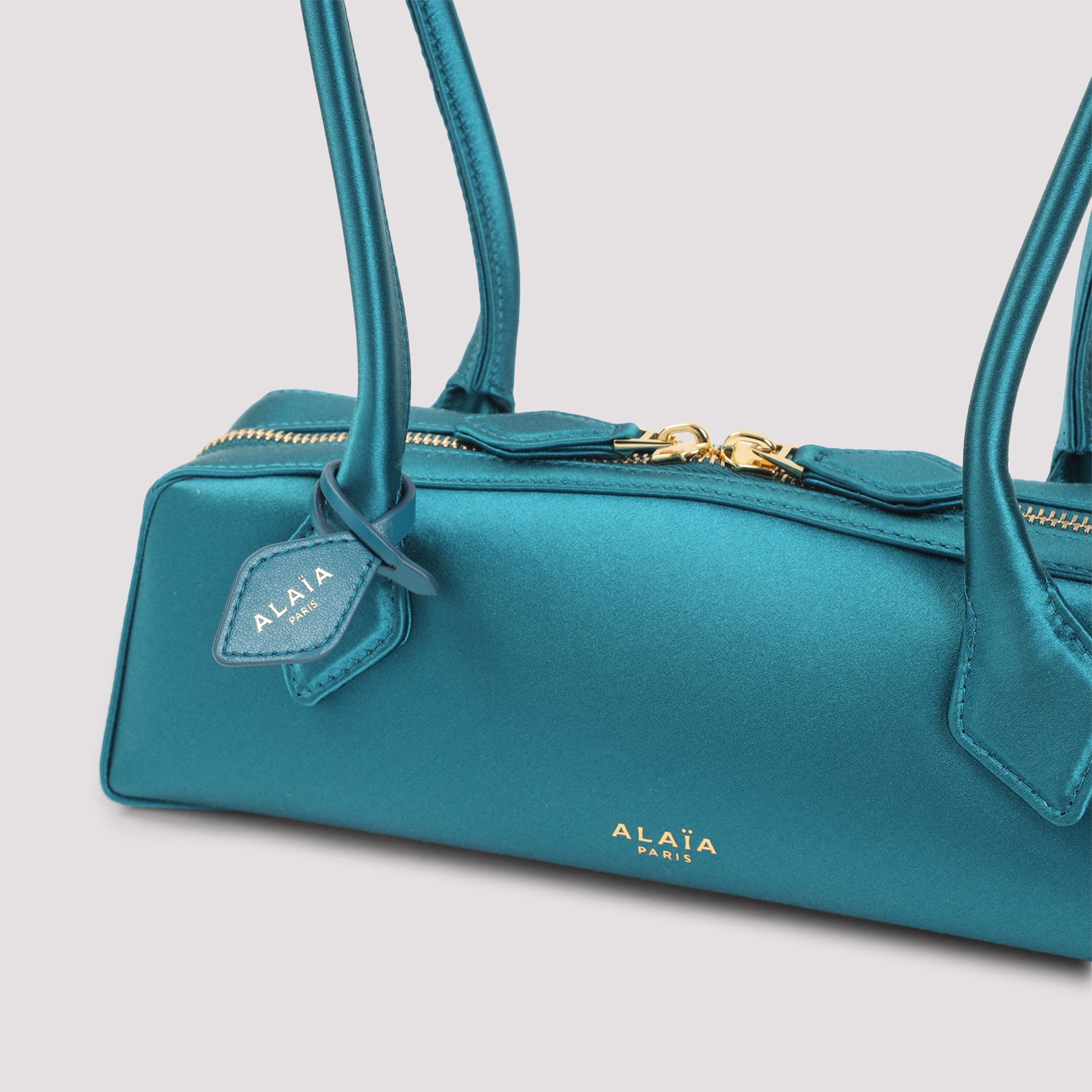 Emeraude Blue Satin Teckel Small Shoulder Bag