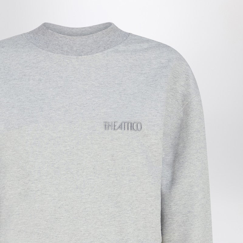 Grey mélange mini dress in cotton blend