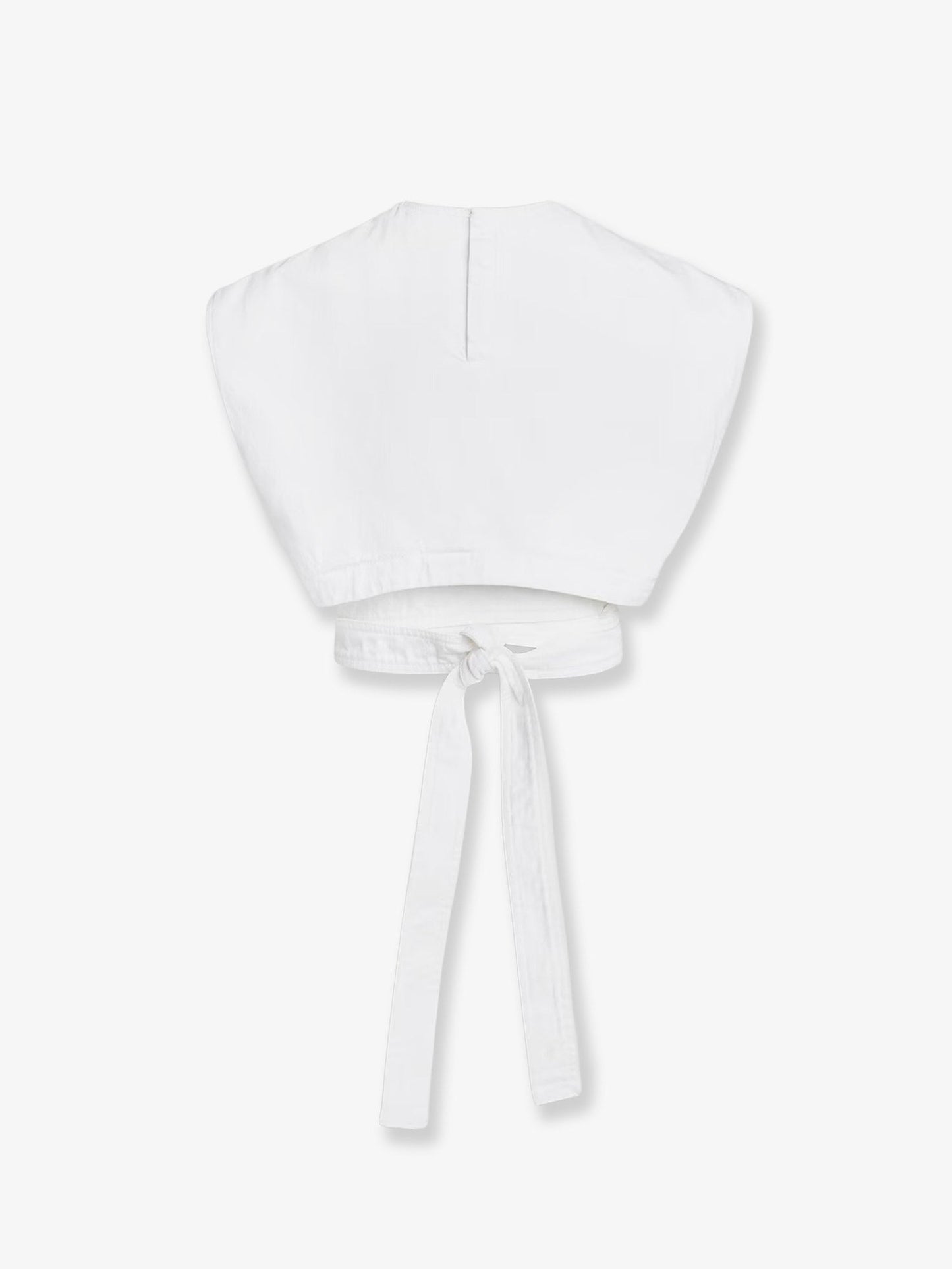 Cotton crop fit Belted top