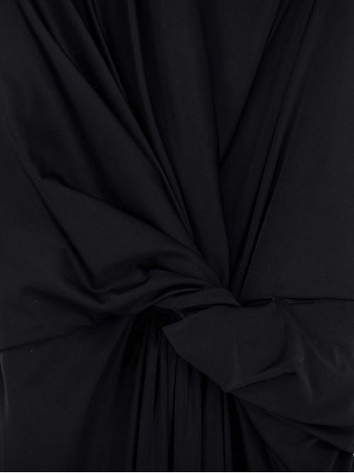 Stretch fabric long asymmetrical dress